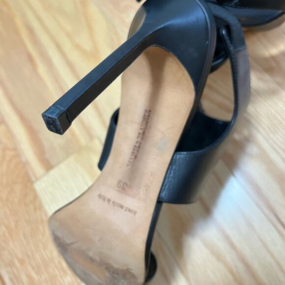 Manolo Blahnik Black Sling Back Sandals Size 39 - Picture 15 of 16